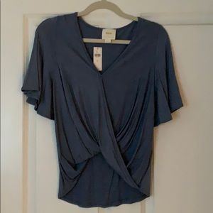 Maeve by Anthropologie Flutter Sleeve Top, sz S